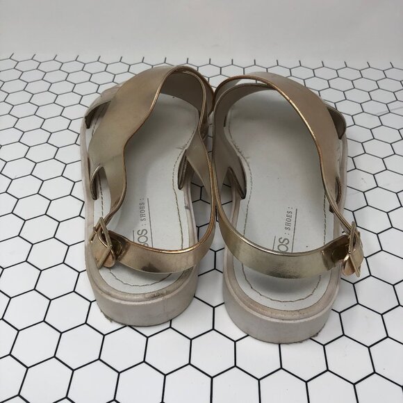 Asos Metallic Gold Freda Slingback Sandals 11 - Picture 4 of 8